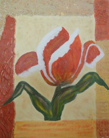Tulpe im schönen Rahmen (mit Struktur) 40cm x 50cm