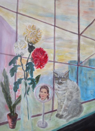 Blumenfenster 50cm x 40cm auf Papier "frei nach Katz"